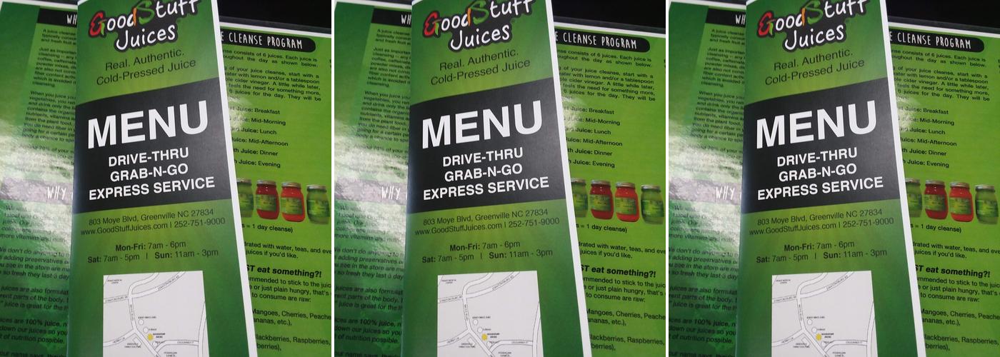 GoodStuff Juices Menu