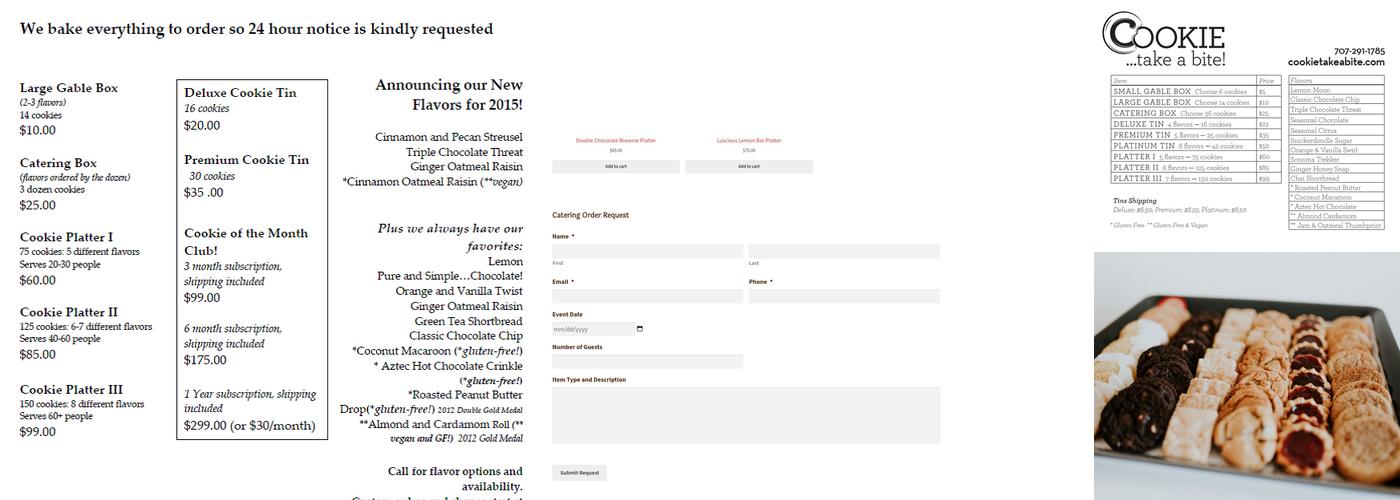 COOKIE... take a bite! Menu