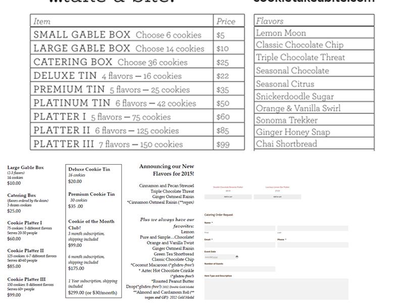 COOKIE... take a bite! Menu