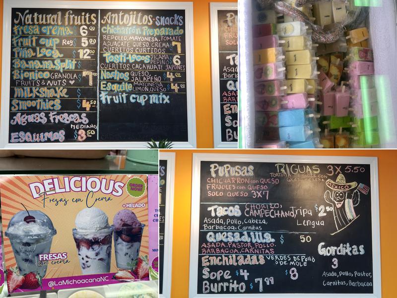 La Michoacana Paleteria y Neveria Menu