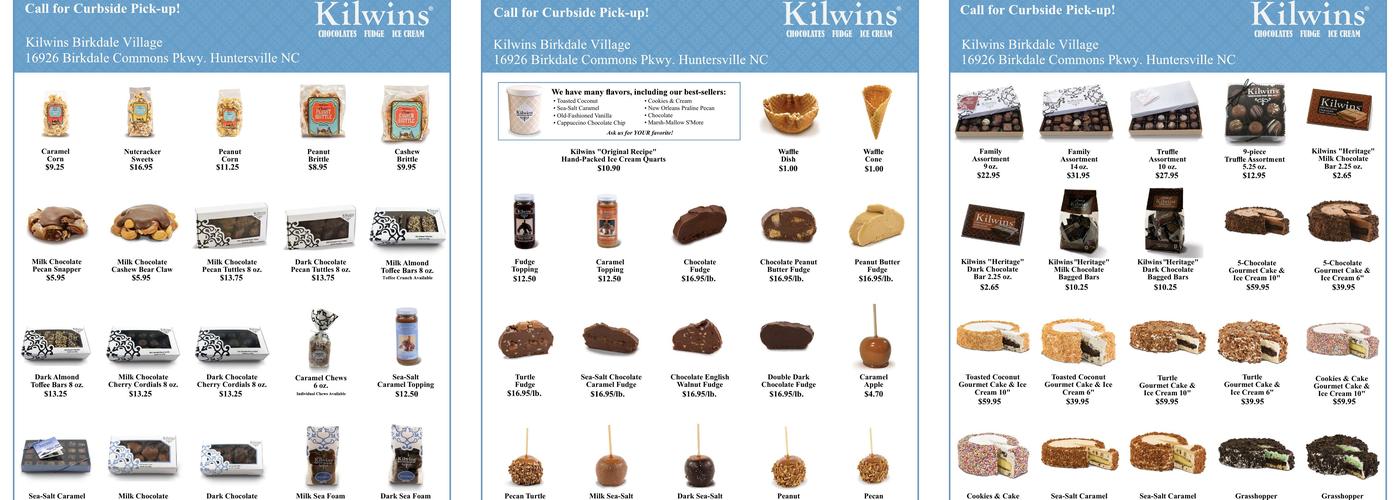 Kilwins Ice Cream - Chocolate - Fudge Menu