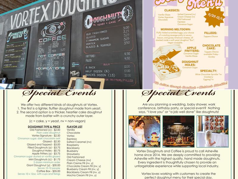 Vortex Doughnuts Menu