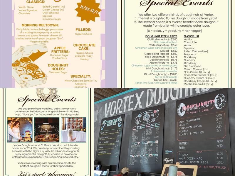 Vortex Doughnuts Menu