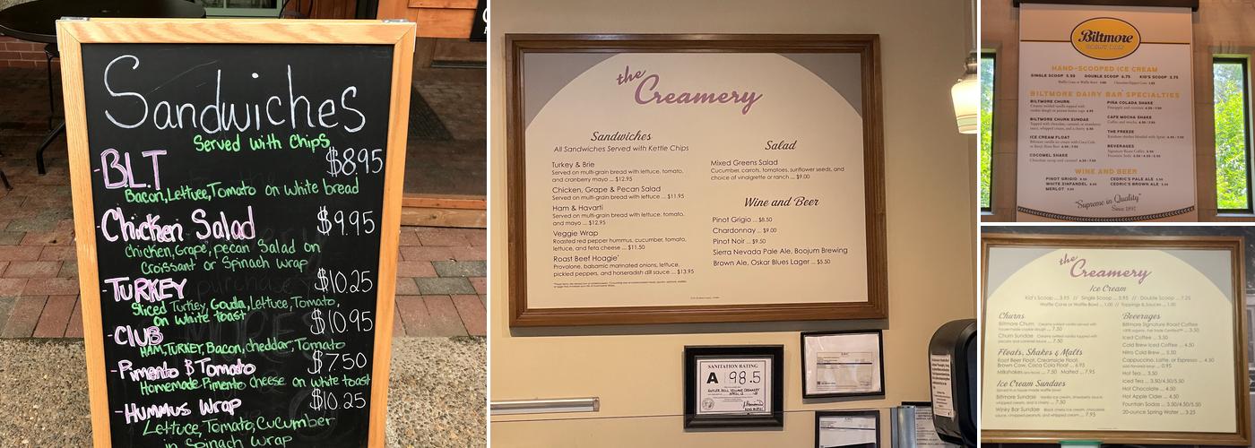 Creamery Menu