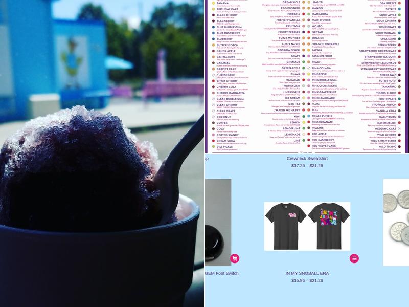 Pelican's SnoBalls Menu