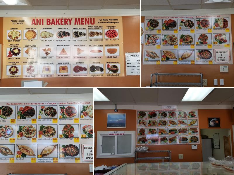 Ani Bakery Menu