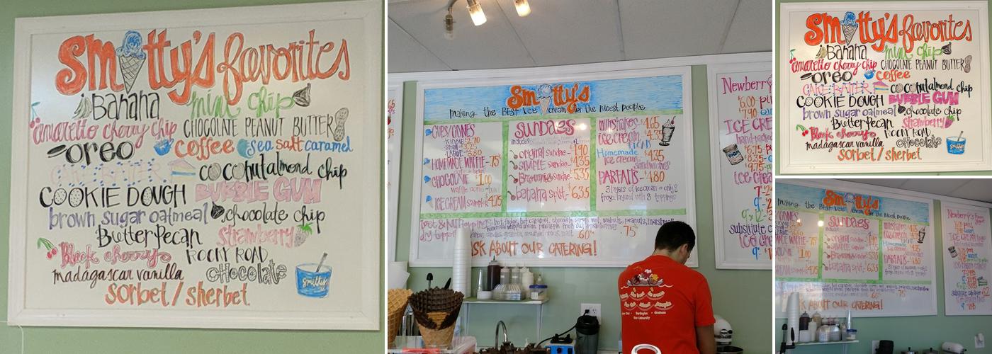 Smitty's Homemade Ice Cream Menu