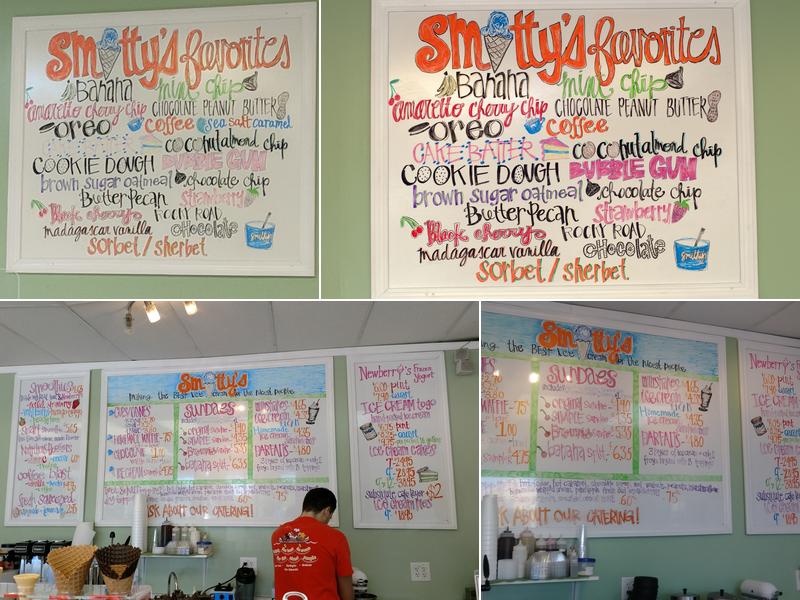 Smitty's Homemade Ice Cream Menu