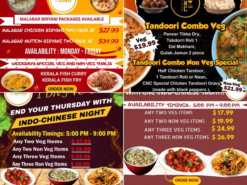 Curry N Cake - Indian Restaurant in Charlotte NC Menu