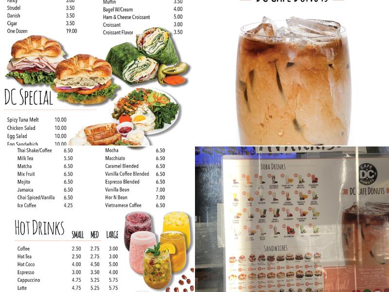 DC Cafe Donuts Menu