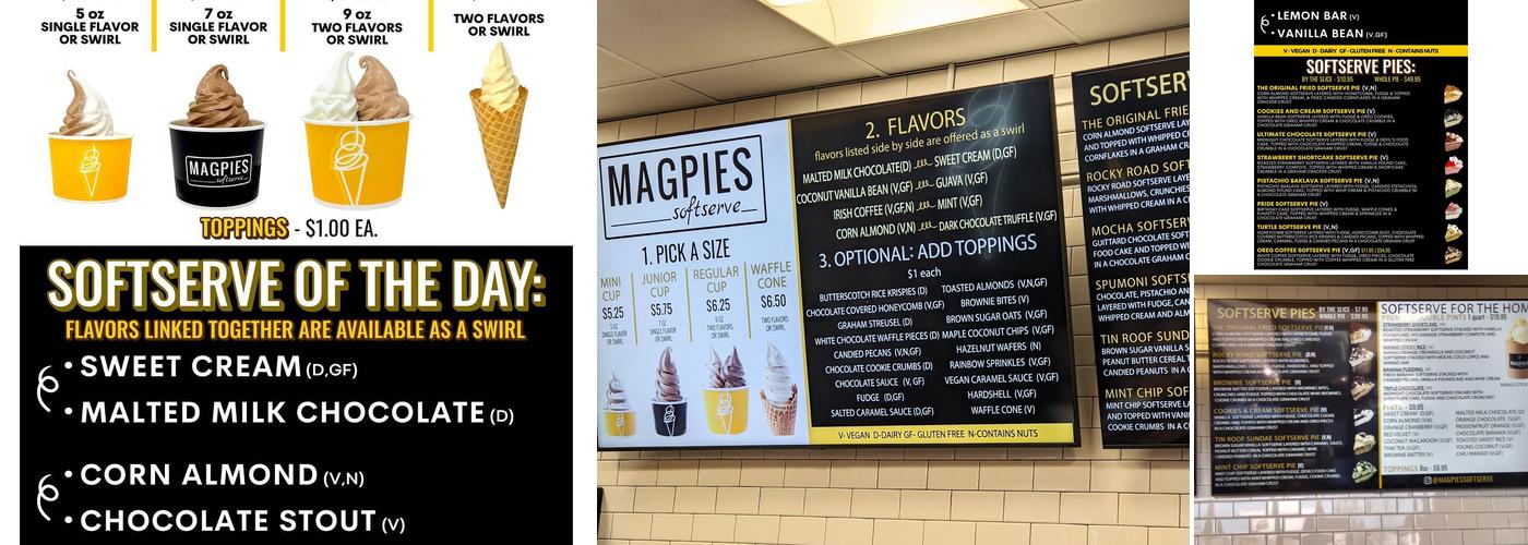 Magpies Softserve Menu