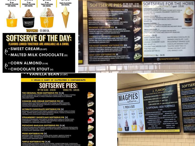 Magpies Softserve Menu