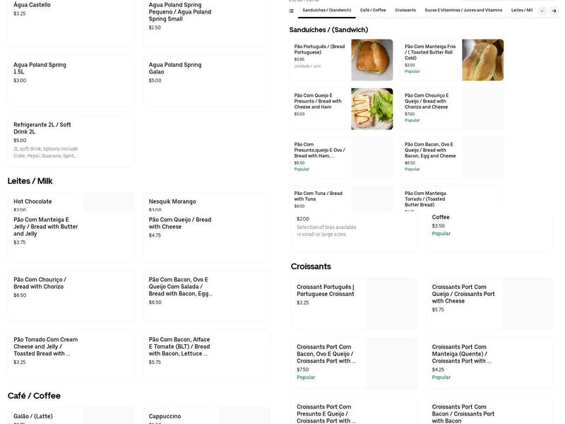 Amanda's Bakery Menu