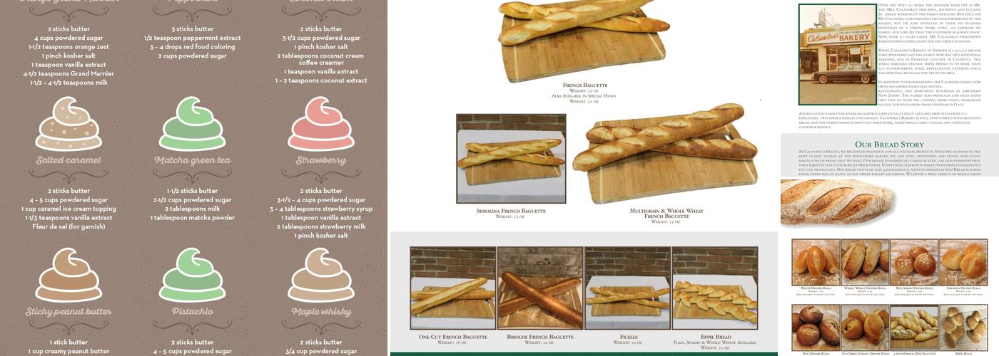 Calandra's Bakery Menu