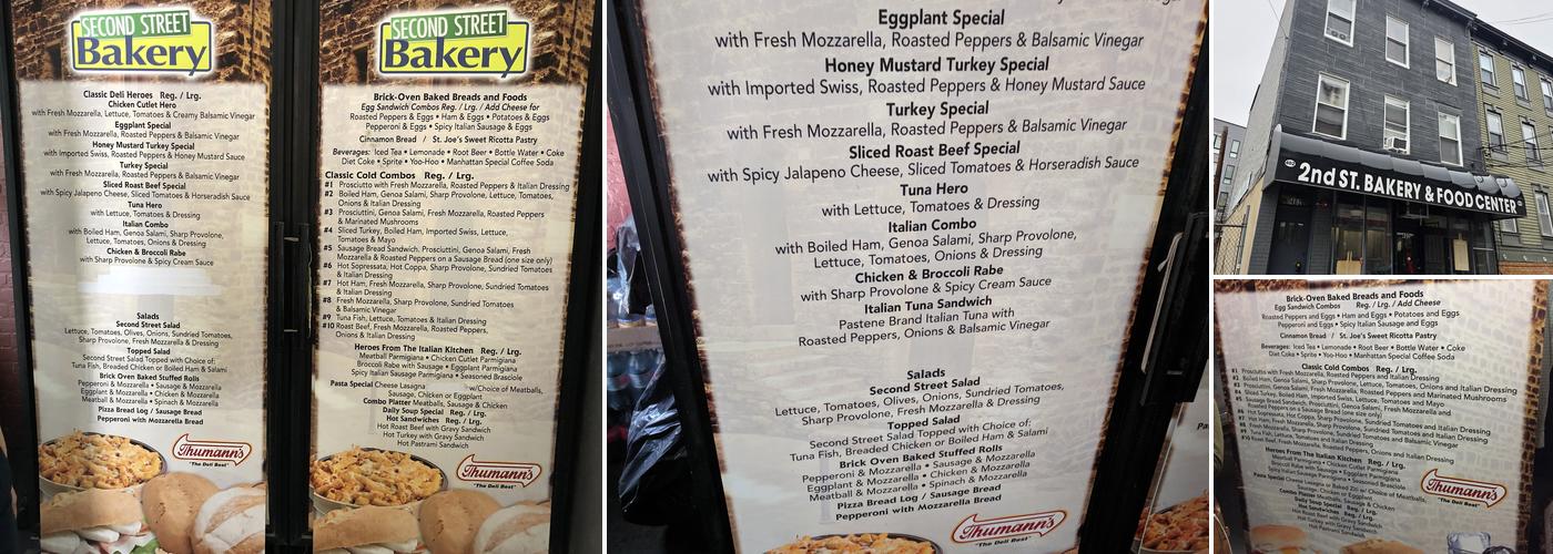 Second Street Bakery Menu
