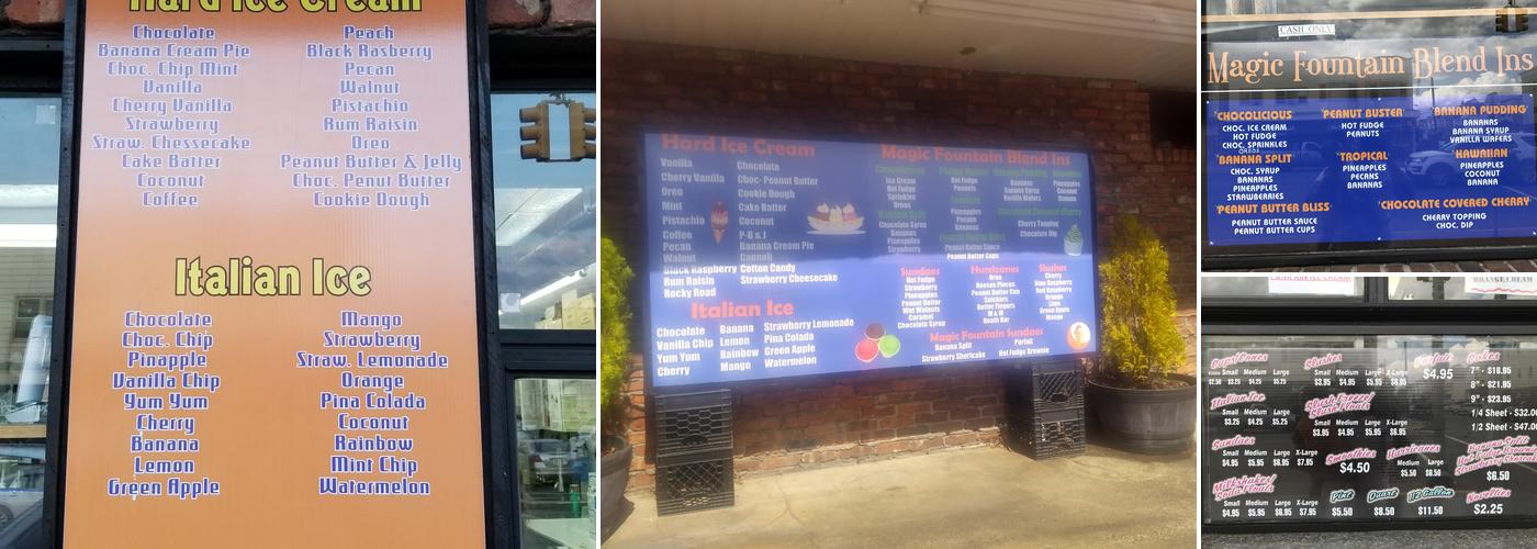 Magic Fountain Menu