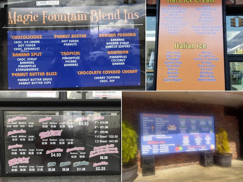 Magic Fountain Menu