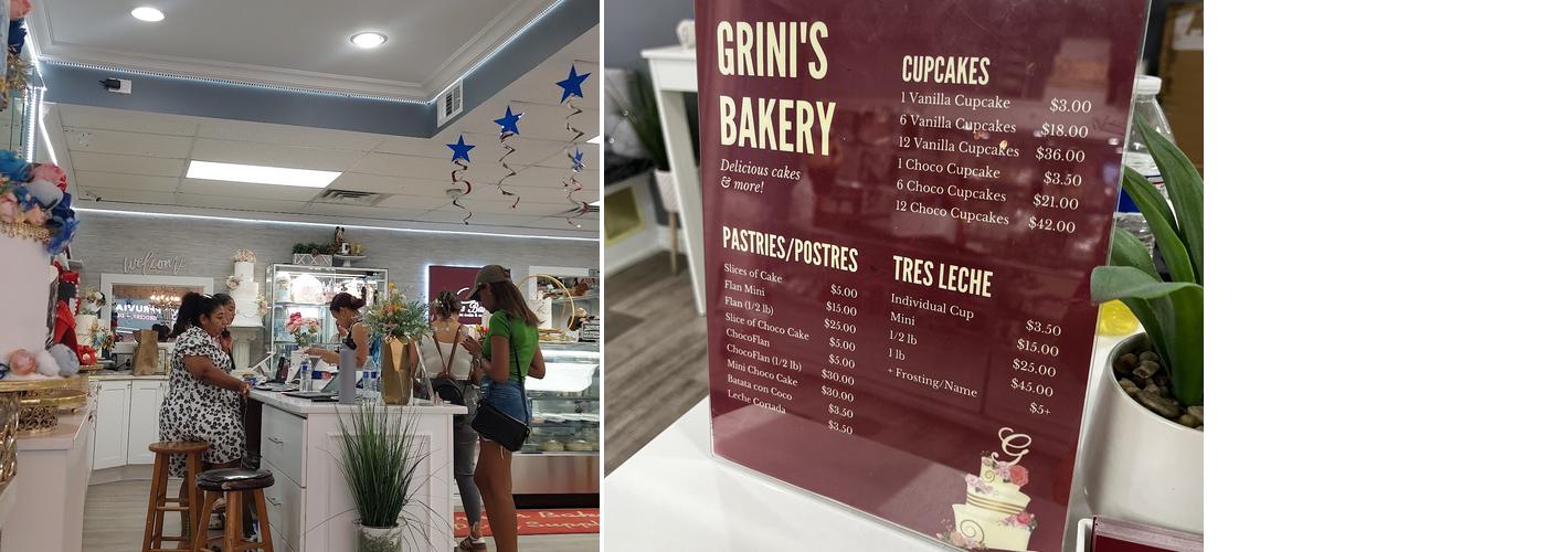 Grini's Bakery Menu