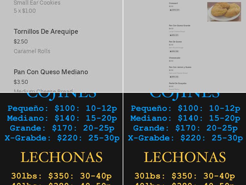 La Sultana Bakery Menu