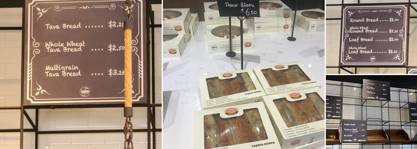 Taskin Bakery & Cafe Menu