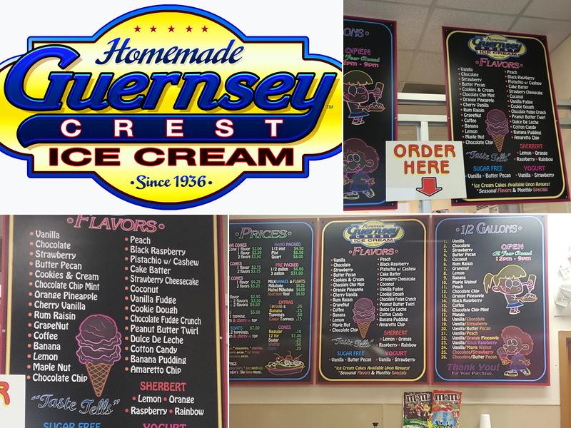 Guernsey Crest Ice Cream Co Menu