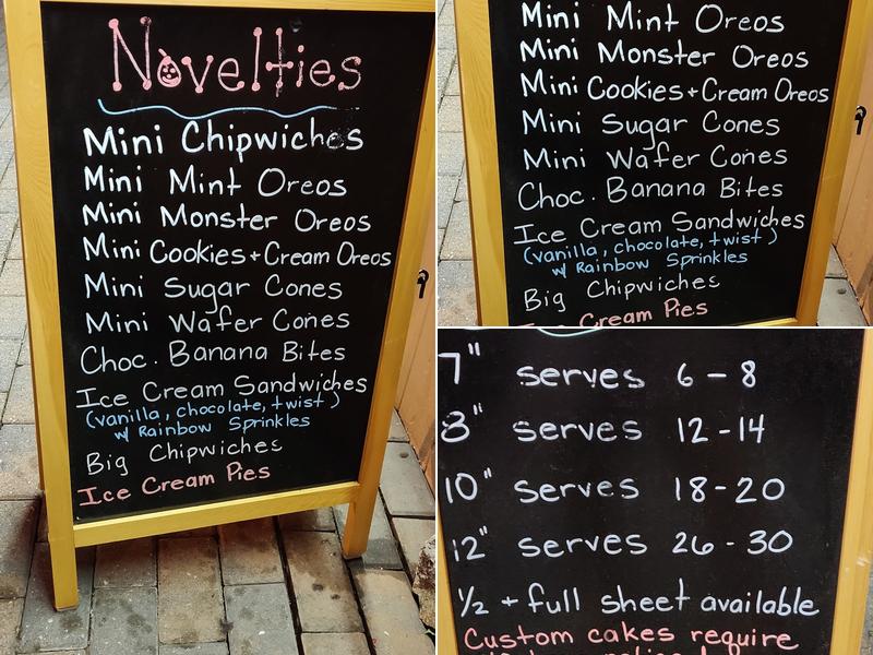 Sundae's Ice Cream Parlor Menu