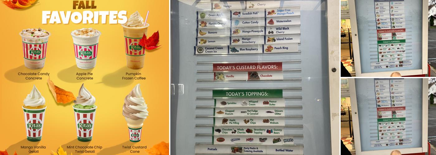 Rita's Italian Ice & Frozen Custard Menu