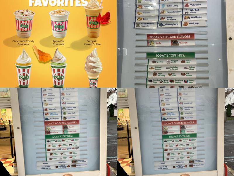 Rita's Italian Ice & Frozen Custard Menu