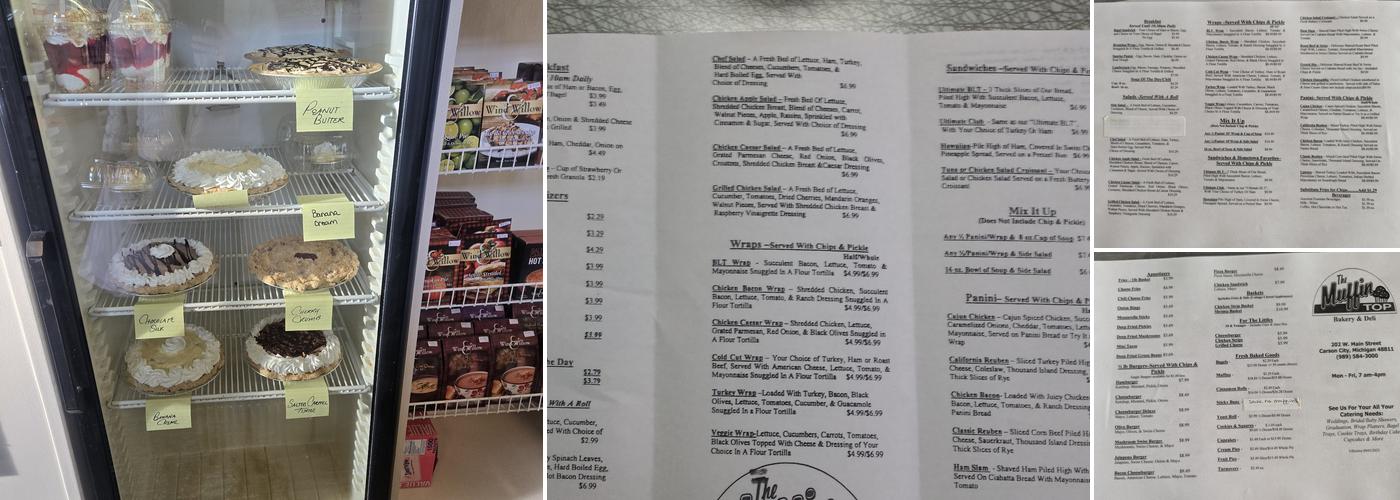 The Muffin Top Bakery and Deli Menu