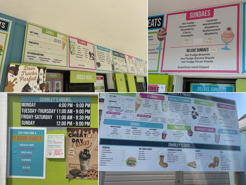 Charley's Ice Cream & Grill Menu