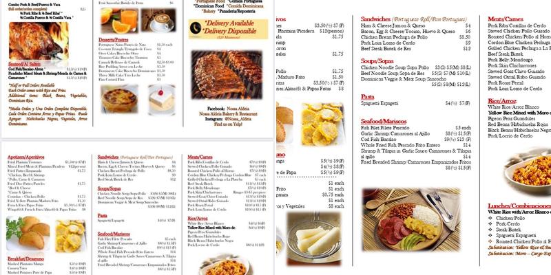 Nossa Aldeia Bakery & Barbecue Menu
