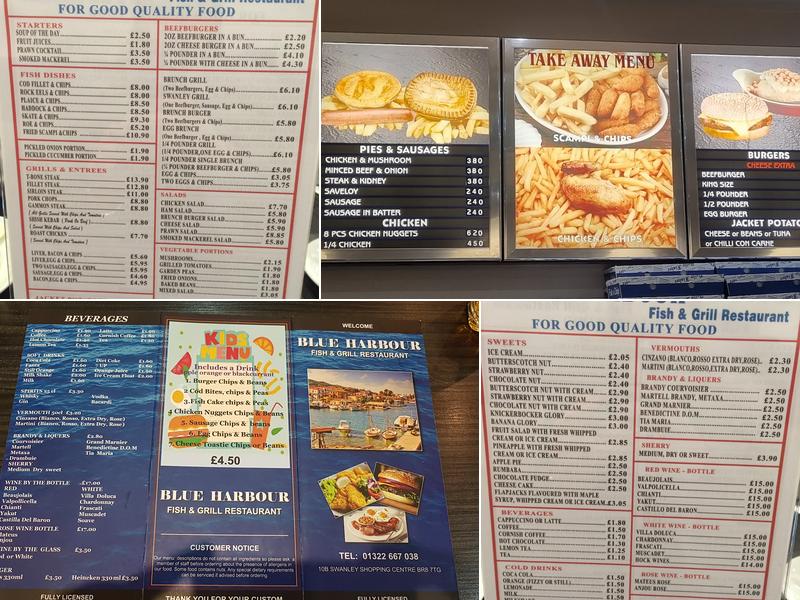 Blue Harbour Fish Restaurant Swanley Menu