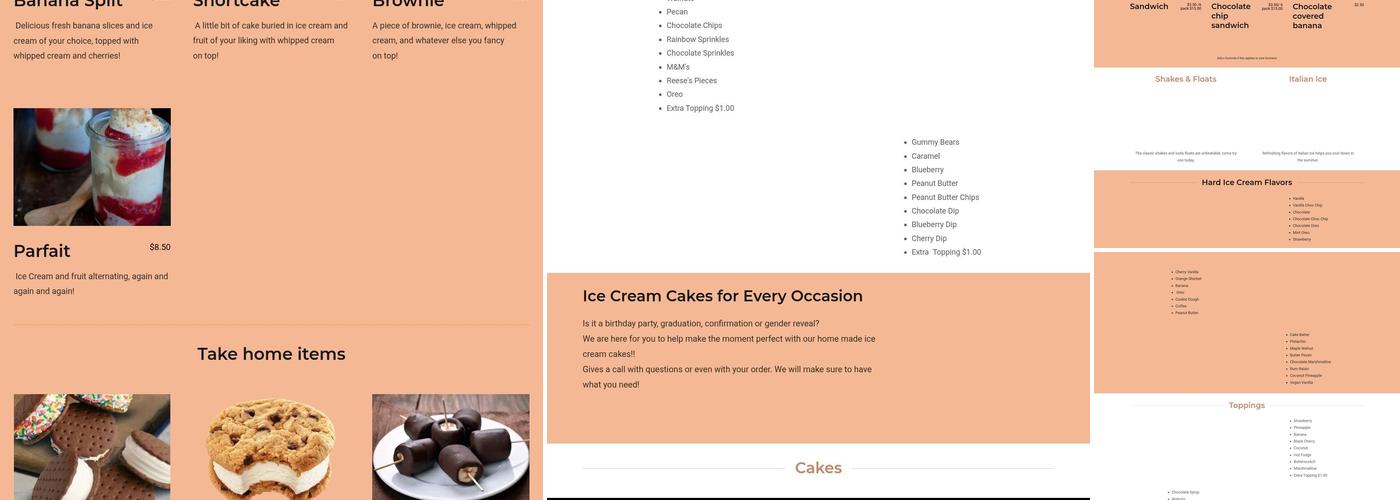 Causeway Ice Cream Menu