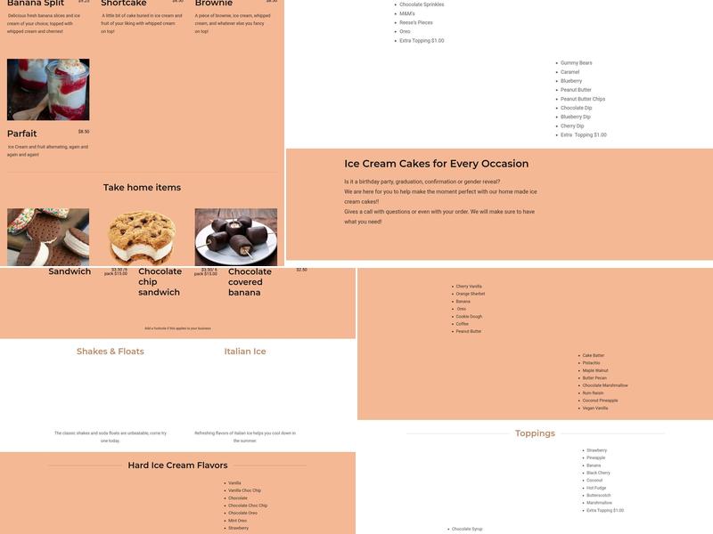 Causeway Ice Cream Menu