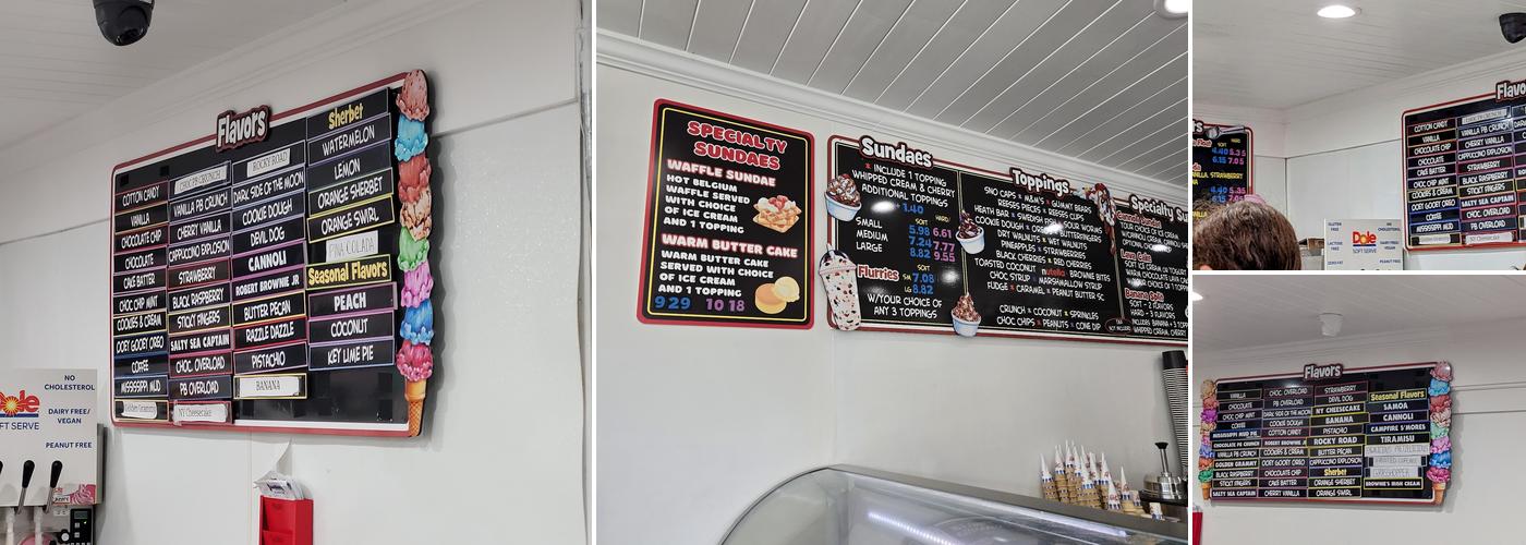 Sundaes The Ice Cream Place Menu