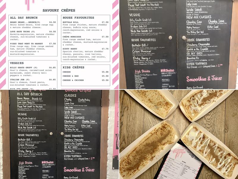 Crème de la Crêpe Menu