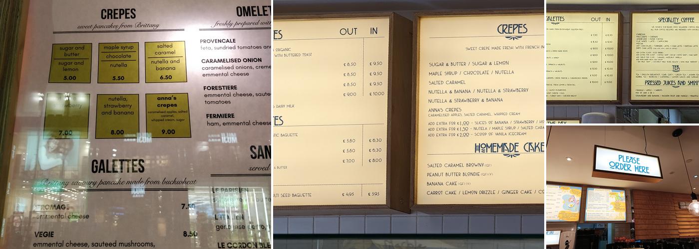 Crêpes, Coffee & Chai Menu