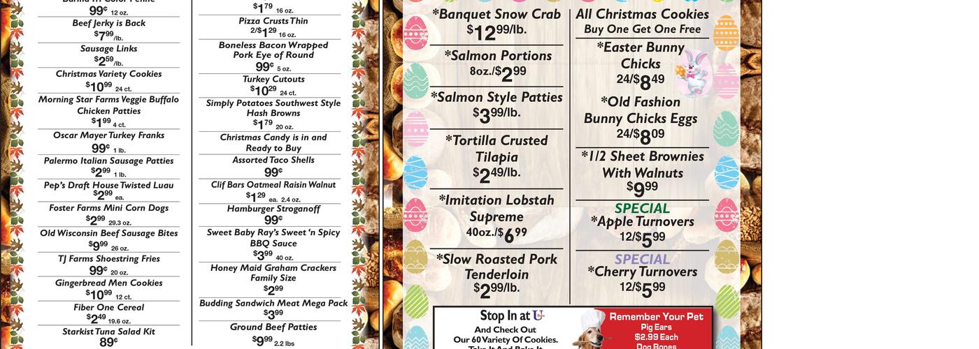 U Bake Menu