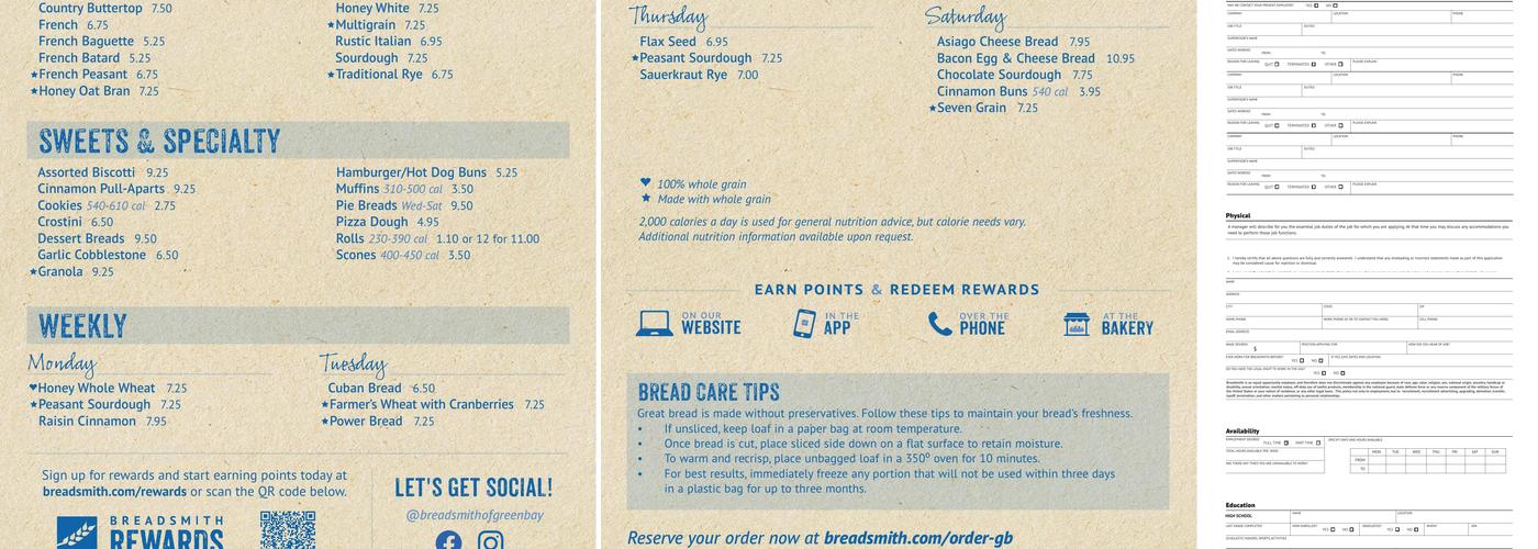 Breadsmith of Howard Menu