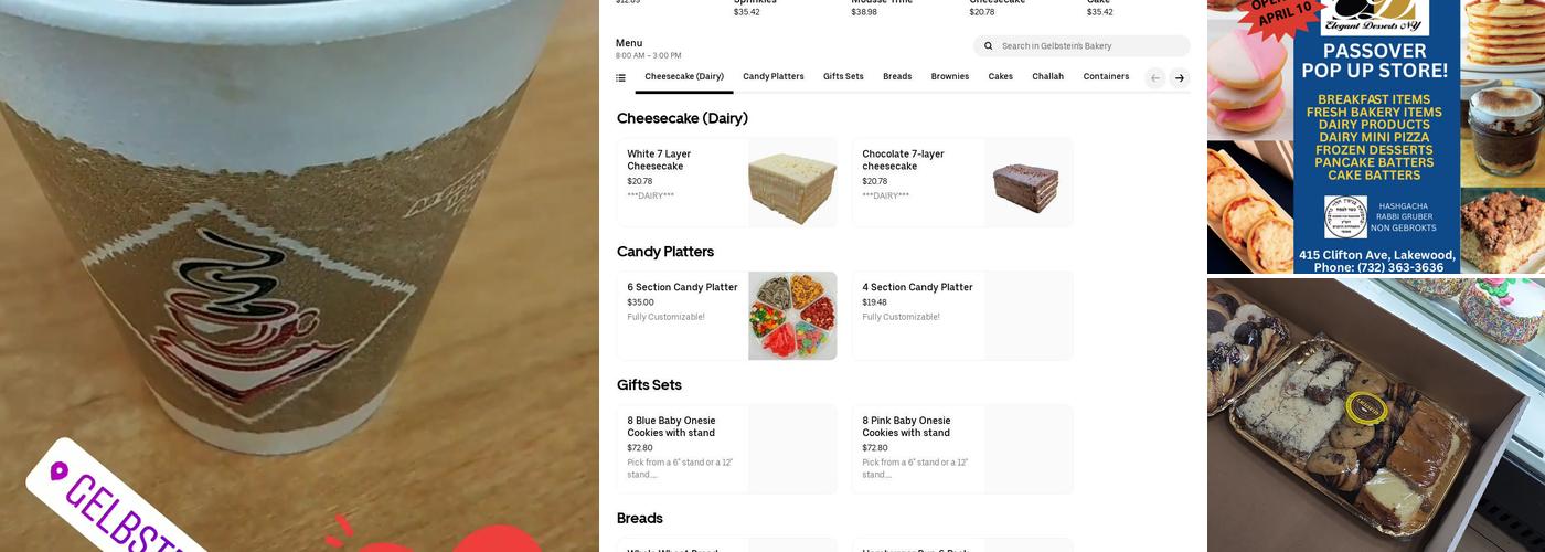 Gelbstein's Bakery Menu