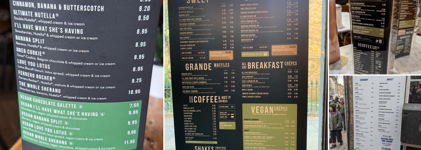 Crêpeaffaire Islington Menu