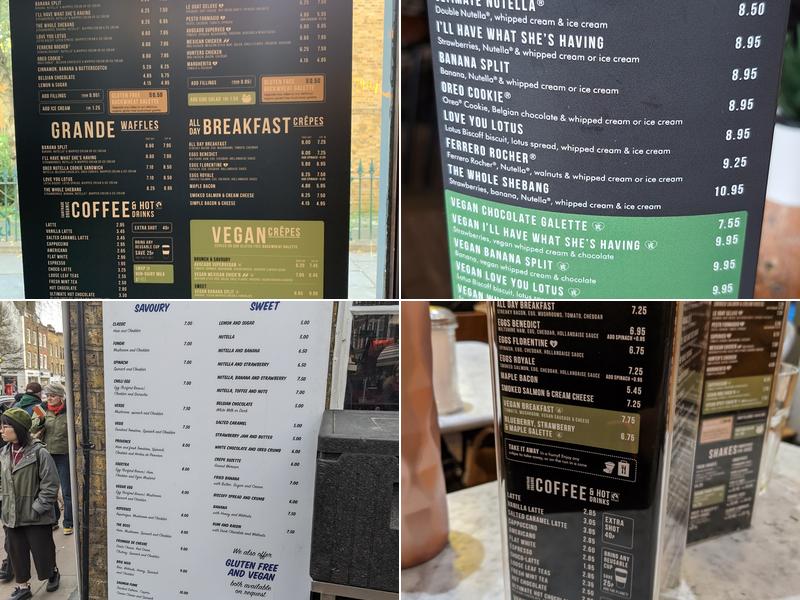 Crêpeaffaire Islington Menu