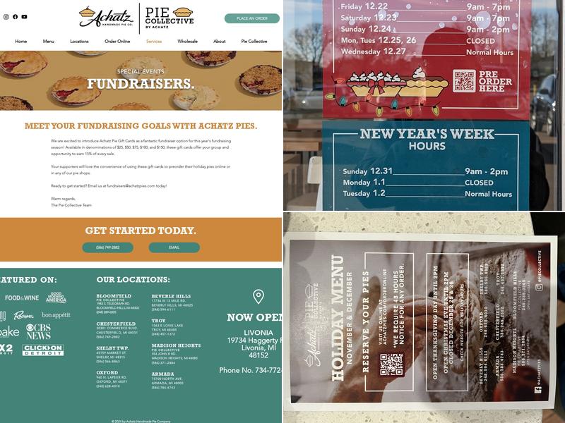 Achatz Handmade Pie Co Menu