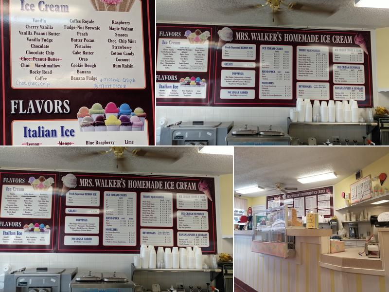 Mrs. Walker's Ice Cream Parlor Menu