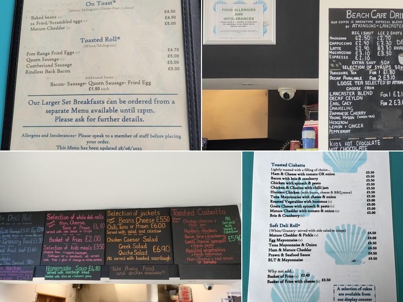 The Beach Cafe Menu