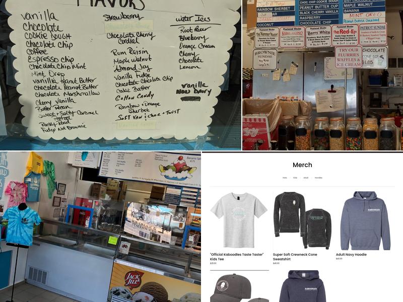 Kaboodles Ice Cream Menu