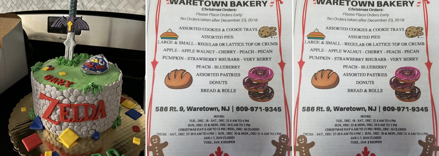 Waretown Bakery Menu