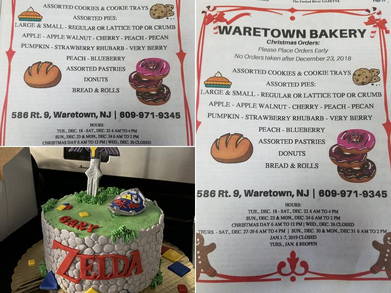 Waretown Bakery Menu