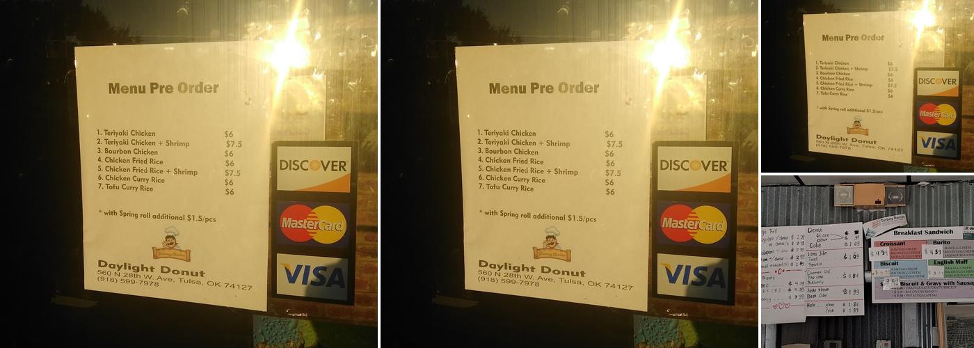 Daylight Donuts Menu