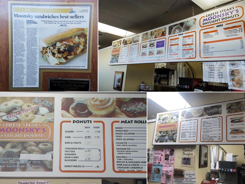 Moonskys and Daylight Donuts Menu